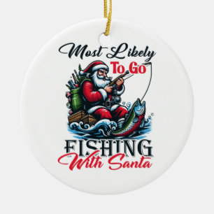Adorno De Cerámica Regalos De Navidad Más Probables De Ir A Pescar Co