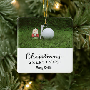 Adorno De Cerámica Regalos de Navidades con temática de golf para Gol