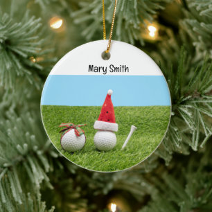 Adorno De Cerámica Regalos de Navidades con temática de golf para Gol