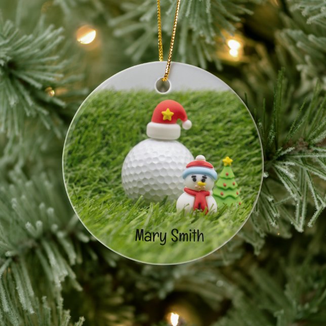 Adorno De Cerámica Regalos de Navidades con temática de golf para Gol (Árbol)