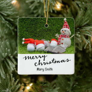 Adorno De Cerámica Regalos de Navidades con temática de golf para Gol