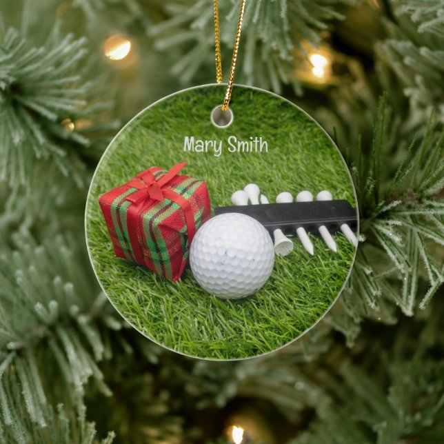 Adorno De Cerámica Regalos de Navidades con temática de golf para Gol (Árbol)