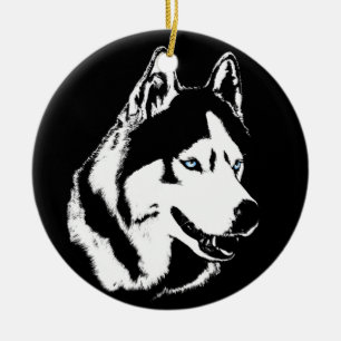 Adorno De Cerámica Regalos de Perro Husky Ornamute Keepsake