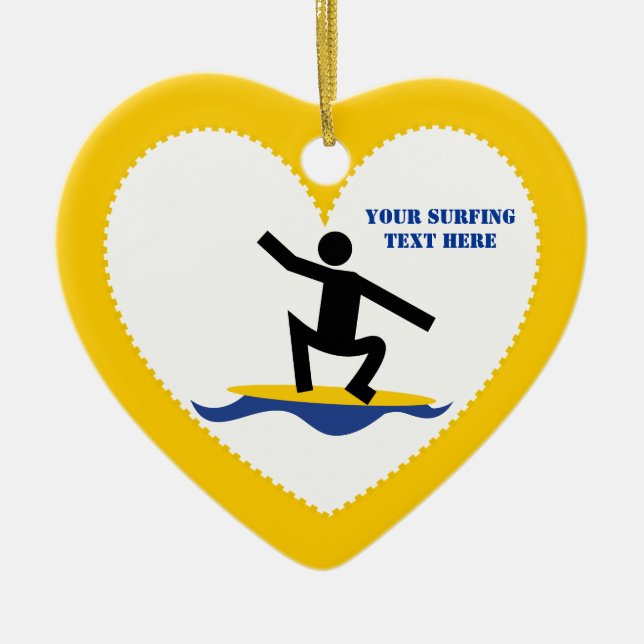 Adorno De Cerámica Regalos de surf en su personalizado de tablas de s (Frente)