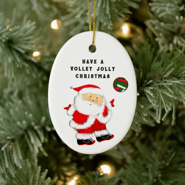 Adorno De Cerámica Regalos de vacaciones de voleibol (Árbol)