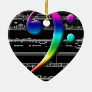 Adorno De Cerámica Regalos del arco iris del Clef bajo de la música