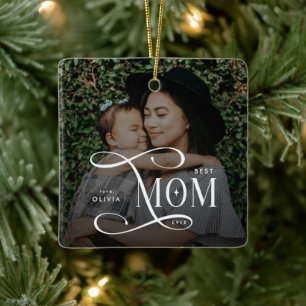 Adorno De Cerámica Regalos del Día de la Madre con Foto de Mejor Mamá
