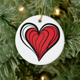 Adorno De Cerámica Regalos del Día de San Valentín - Corazón Rojo -
