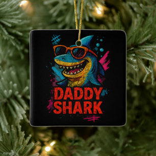 Adorno De Cerámica Regalos del Día del Padre del Tiburón Papi