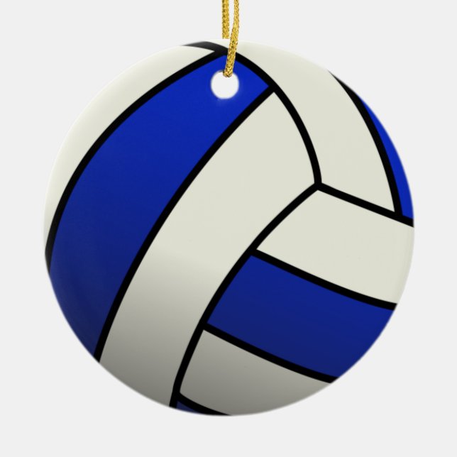 Adorno De Cerámica Regalos del equipo de voleibol - Azul (Frente)