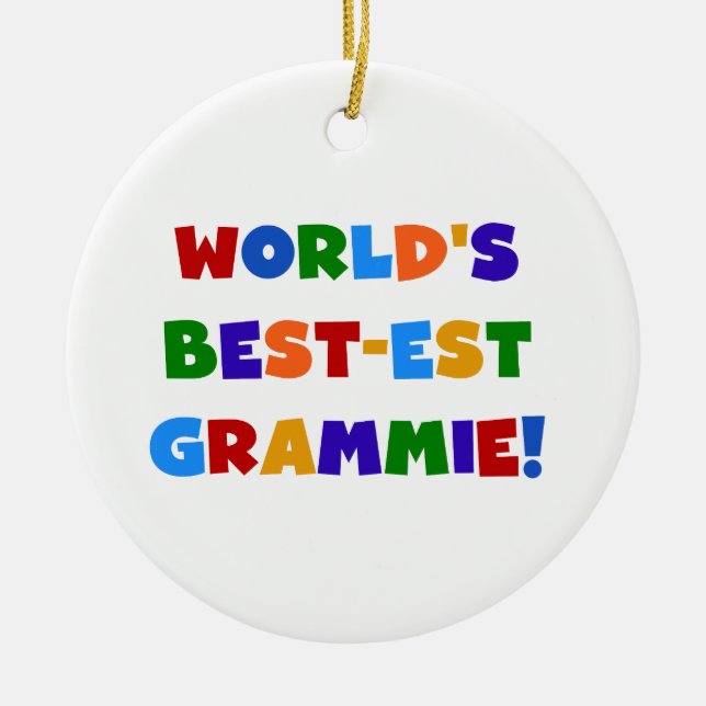 Adorno De Cerámica Regalos del Mejor-est Grammie del mundo brillante (Frente)