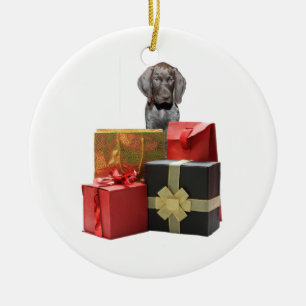 Adorno De Cerámica Regalos del navidad del perrito del indicador