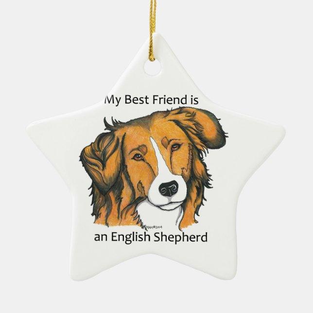 Adorno De Cerámica Regalos del pastor inglés - a prueba (Frente)