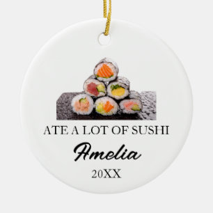 Adorno De Cerámica Regalos Divertidos de Sushi de Navidad Personaliza