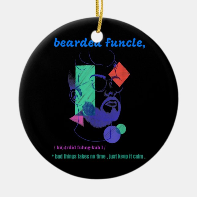 Adorno De Cerámica Regalos para hombres de funcle de barba (Frente)