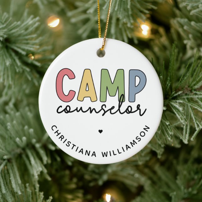 Adorno De Cerámica Regalos personalizados de consejero de campamento (Árbol)