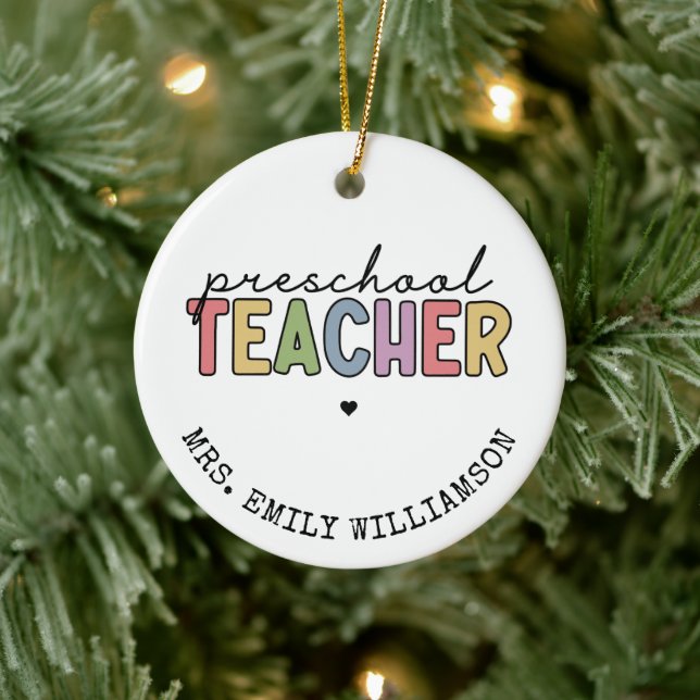 Adorno De Cerámica Regalos personalizados de profesores de preescolar (Árbol)