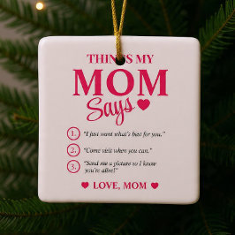 Adorno De Cerámica Regalos personalizados para mamá en Navidad con fr