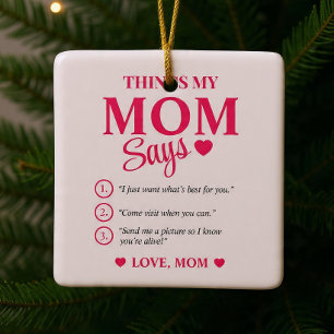 Adorno De Cerámica Regalos personalizados para mamá en Navidad con fr