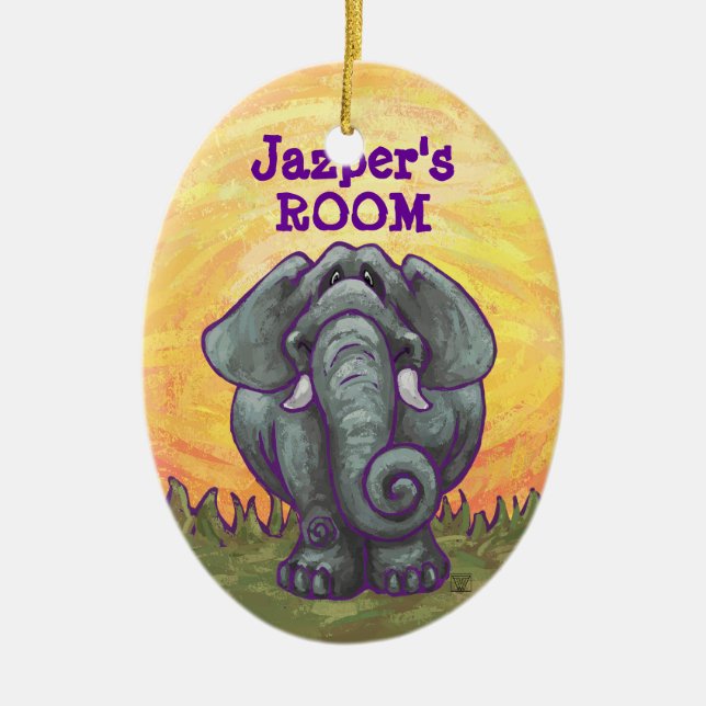 Adorno De Cerámica Regalos y accesorios para elefantes (Frente)