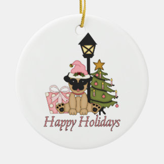 Adorno De Cerámica Regalos y tarjetas de los Navidades de Pug de pers