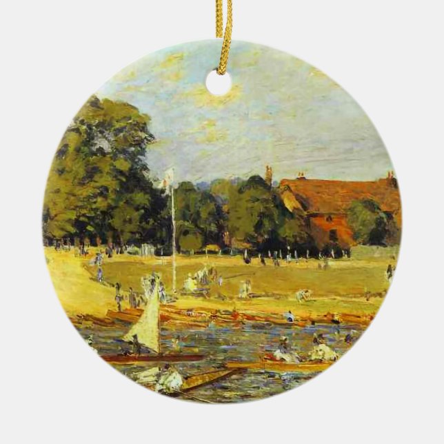 Adorno De Cerámica Regatta en Hampton Court Alfred Sisley Poster (Frente)