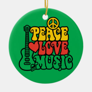 Adorno De Cerámica Reggae Peace Love Music
