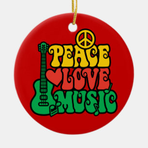 Adorno De Cerámica Reggae Peace Love Music