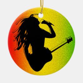 Adorno De Cerámica Reggae Rastafarian Standard Round Ornament
