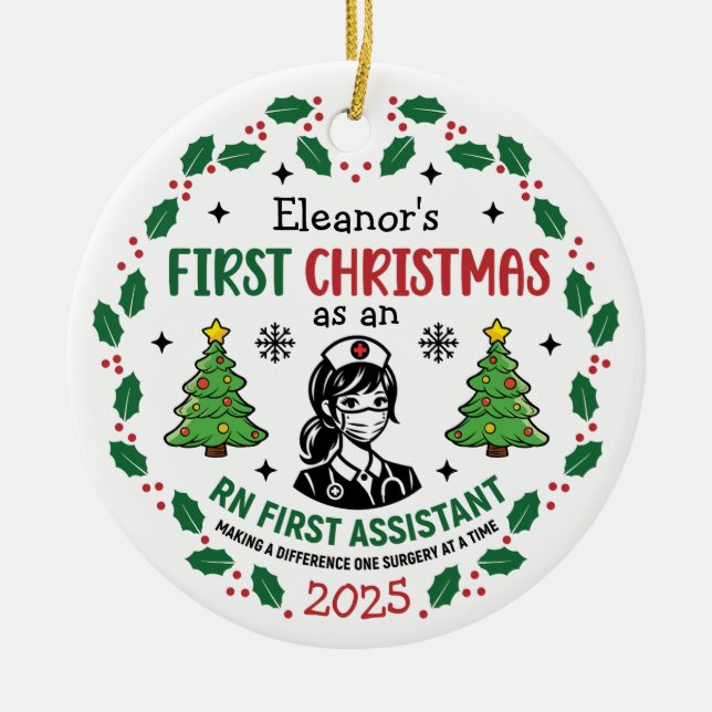 Adorno De Cerámica Registered Nurse First Assistant Christmas Tree (Frente)