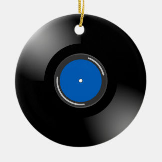 Adorno De Cerámica Registro de vinilo azul