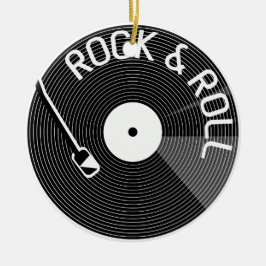 Adorno De Cerámica Registro De Vinilo Rock Y Roll