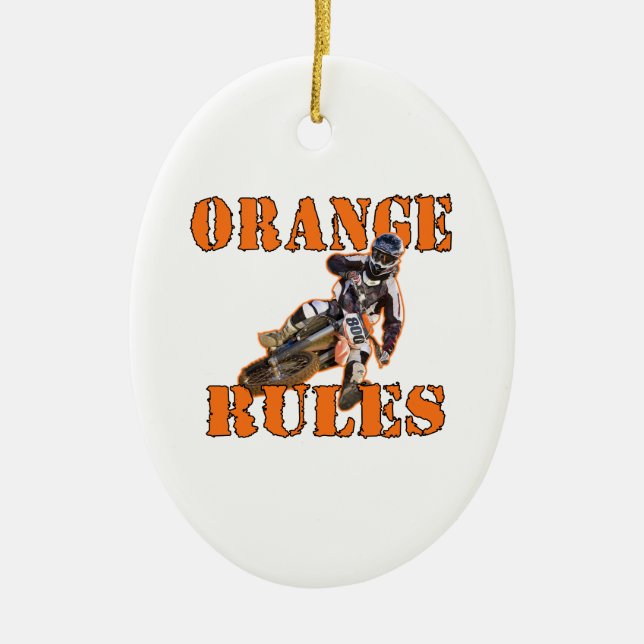Adorno De Cerámica Reglas de Naranja (Frente)
