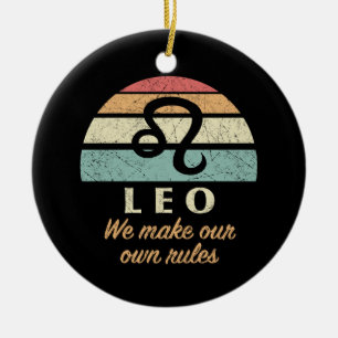 Adorno De Cerámica Reglas divertidas de Leo Zodiac
