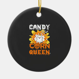 Adorno De Cerámica Reina de Caramelo de Maíz Halloween Murciélagos Fa