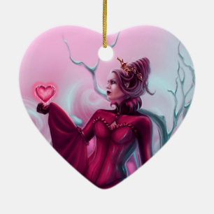 Adorno De Cerámica Reina de corazones