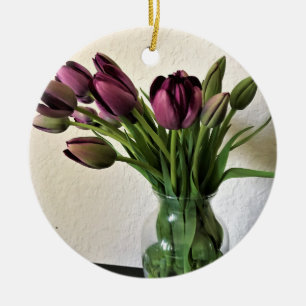 Adorno De Cerámica Reina de los tulipanes nocturnos