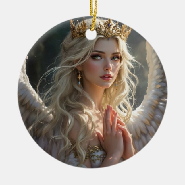 Adorno De Cerámica Reina del amanecer celeste (Frente)