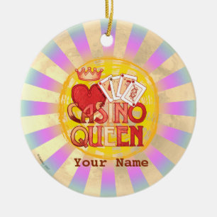 Adorno De Cerámica Reina del Casino Azul