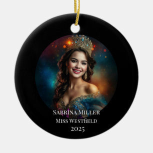 Adorno De Cerámica Reina del Concurso Ornamentación de Navidad