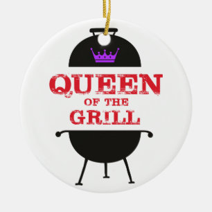 Adorno De Cerámica Reina Del Grill, Rojo Morado De La Corona