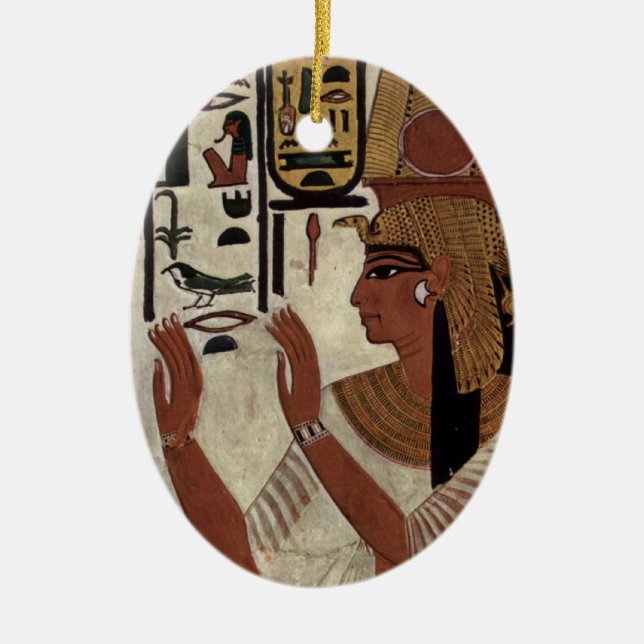 Adorno De Cerámica Reina egipcia antigua [Nefertari] (Frente)