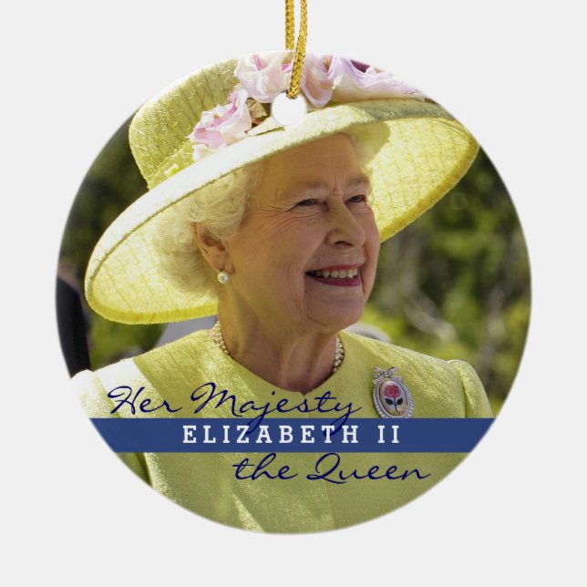 Adorno De Cerámica Reina Elizabeth de Inglaterra (Frente)