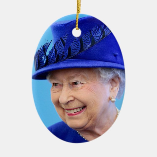 Adorno De Cerámica Reina Isabel II del Reino Unido (Frente)