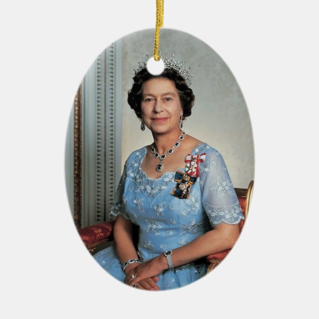 Adorno De Cerámica Reina Isabel II del Reino Unido (Frente)