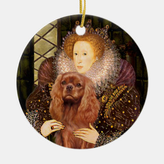 Adorno De Cerámica Reina Liz I - Ruby Cavalier