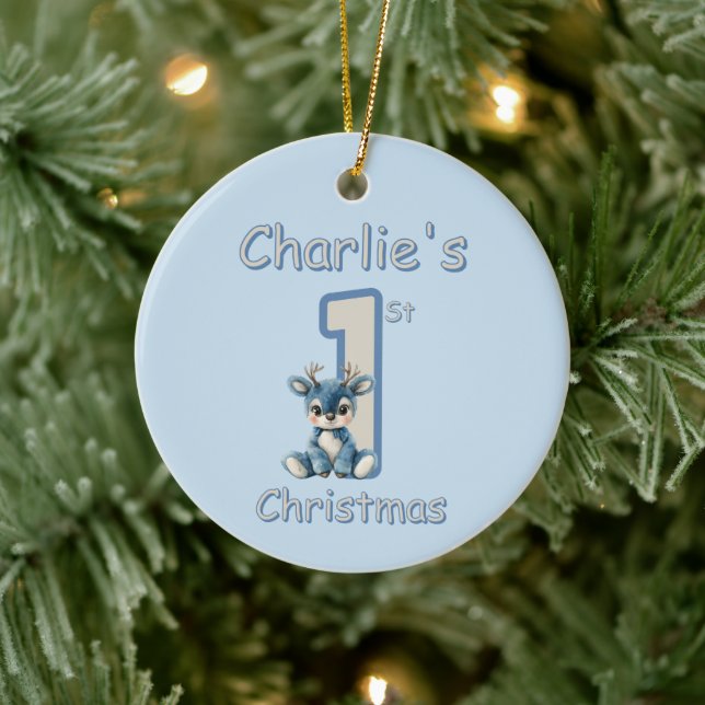 Adorno De Cerámica Reindeer's First Christmas! (Árbol)