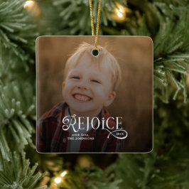 Adorno De Cerámica Rejoice Christian Religious Merry Christmas Photo