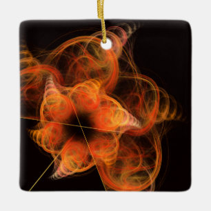 Adorno De Cerámica Relámpagos Abstract Art Square Ornament