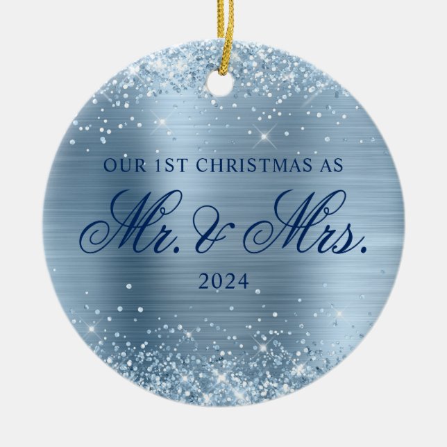 Adorno De Cerámica Relieve metalizado azul claro Purpurinoso Fotograf (Frente)